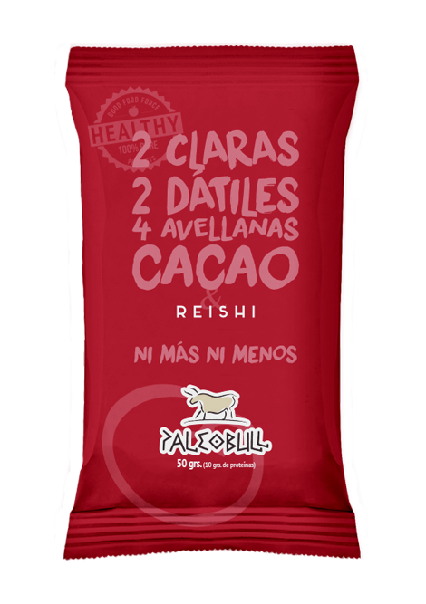 PaleoBull Barrita de Avellanas, Cacao y Reishi (15X50 G)
