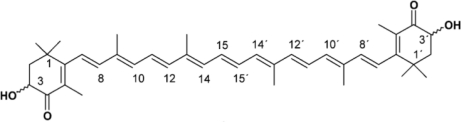 Estructura molecular de la astaxantina