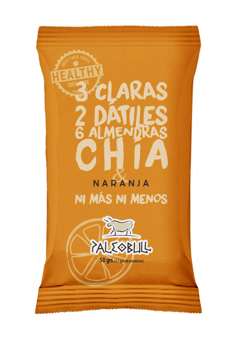 PaleoBull Barritas de Almendra, Naranja y Chía (15X50 G)