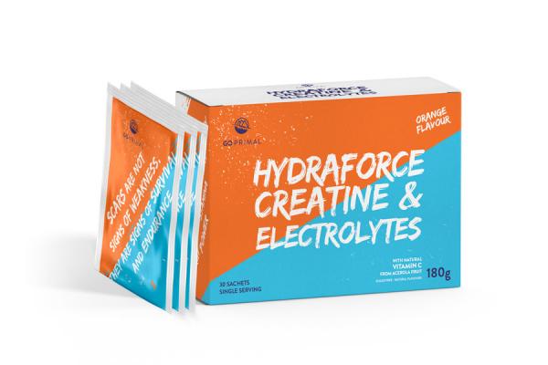 GoPrimal HydraForce Electrolitos, Creatina y Vitamina C (30 Sobres/6 G)