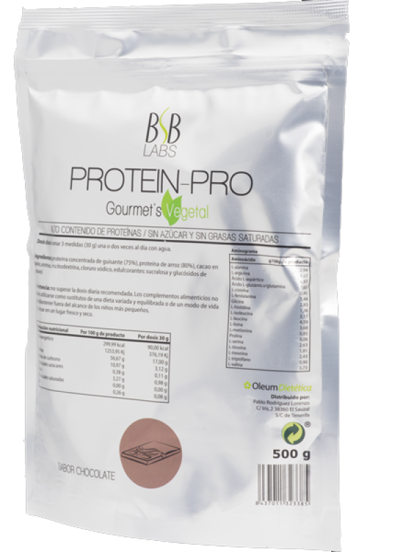 Protein-Pro Gourmet's Vegetal Sabor: Fresa, Chocolate o Vainilla (500 G)